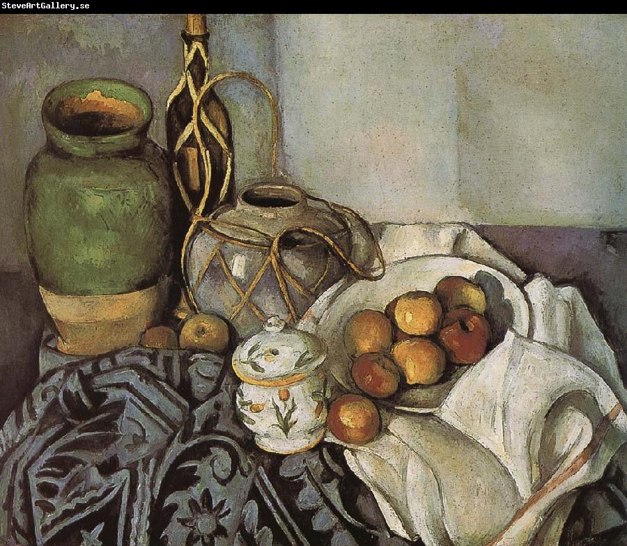 Paul Cezanne bottle of still life of fruit